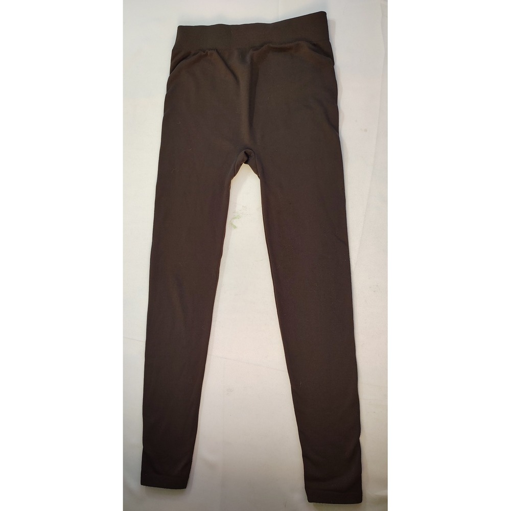 Gold Medal Intl Brown Seamless Fleece Lined Leggings Brushed Athleisure S/M